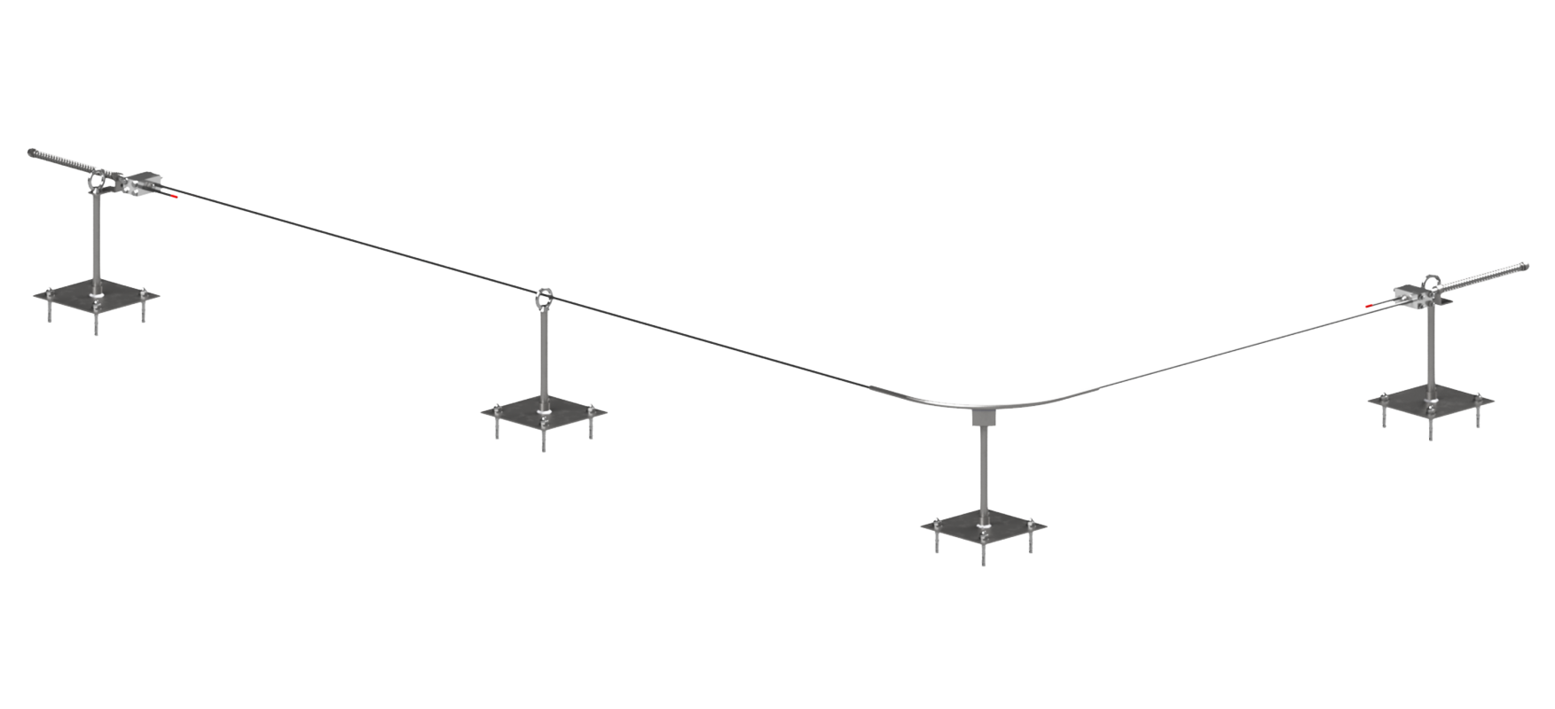 PRIMO BR-8 Standard Lifeline- Fastening-Set - Seilsystem br 8 standard kruve ver 2 0 alpha1000x00x800 - NX-185600